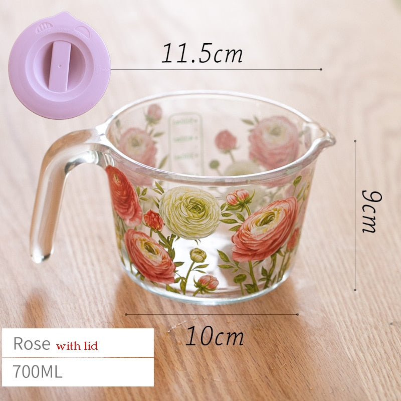 Mätkopp med Lock i Retro Blommor 11