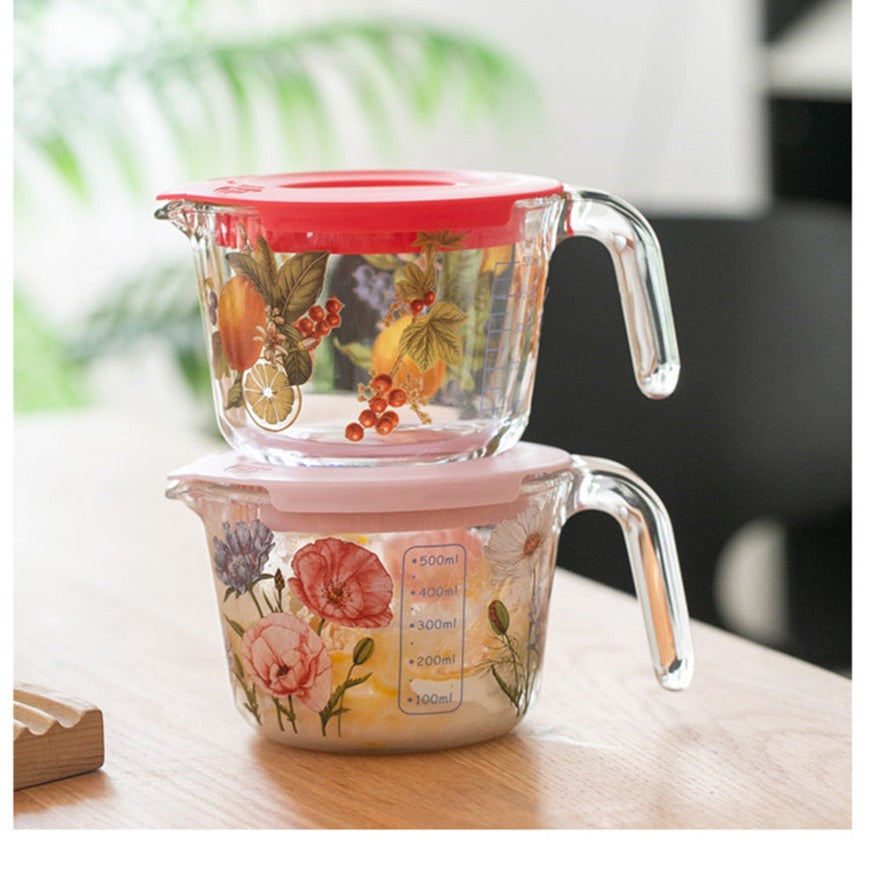 Mätkopp med Lock i Retro Blommor 7