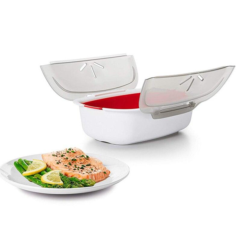 Mikrovågsångkorg För Grönsaker Och Fisk Kompakt Design 3