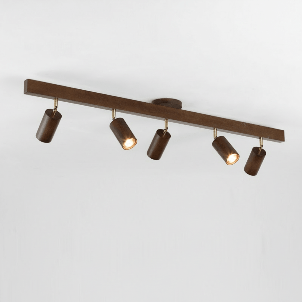 Minimalistisk LED-taklampa i Trä med Justerbar Ljusriktning 10