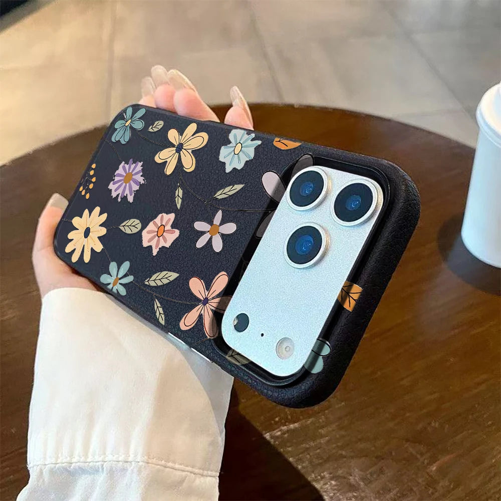 Mobilfodral för iPhone med Retro Blommor och Bumper Design 11