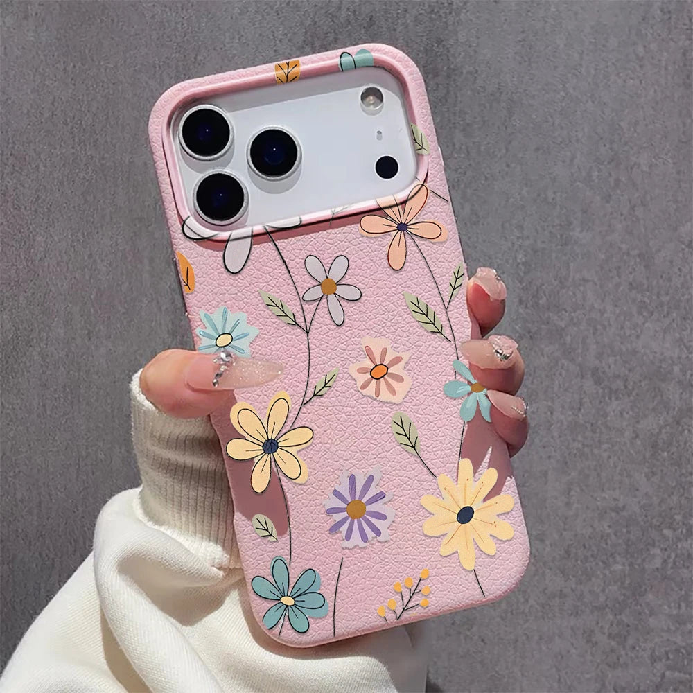 Mobilfodral för iPhone med Retro Blommor och Bumper Design 2