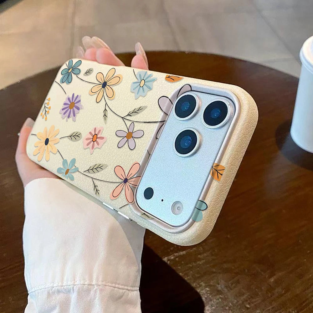 Mobilfodral för iPhone med Retro Blommor och Bumper Design 7