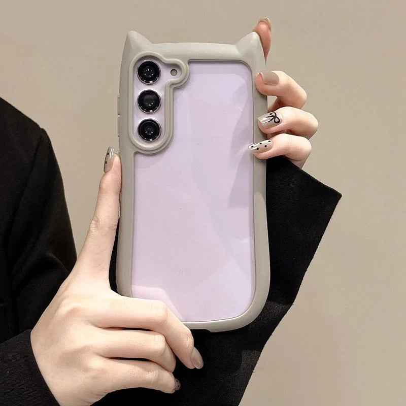 Mobilskal för Samsung S25 Plus med 3D Kattöron 0