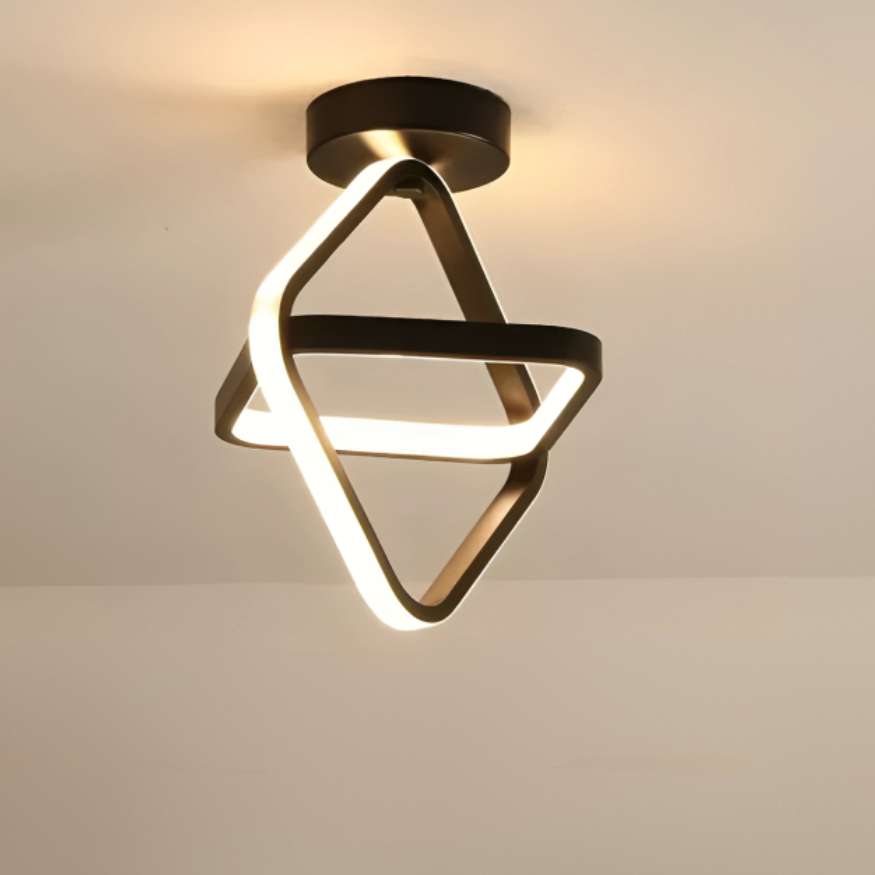Modern LED-taklampa med Dubbelring Design 10