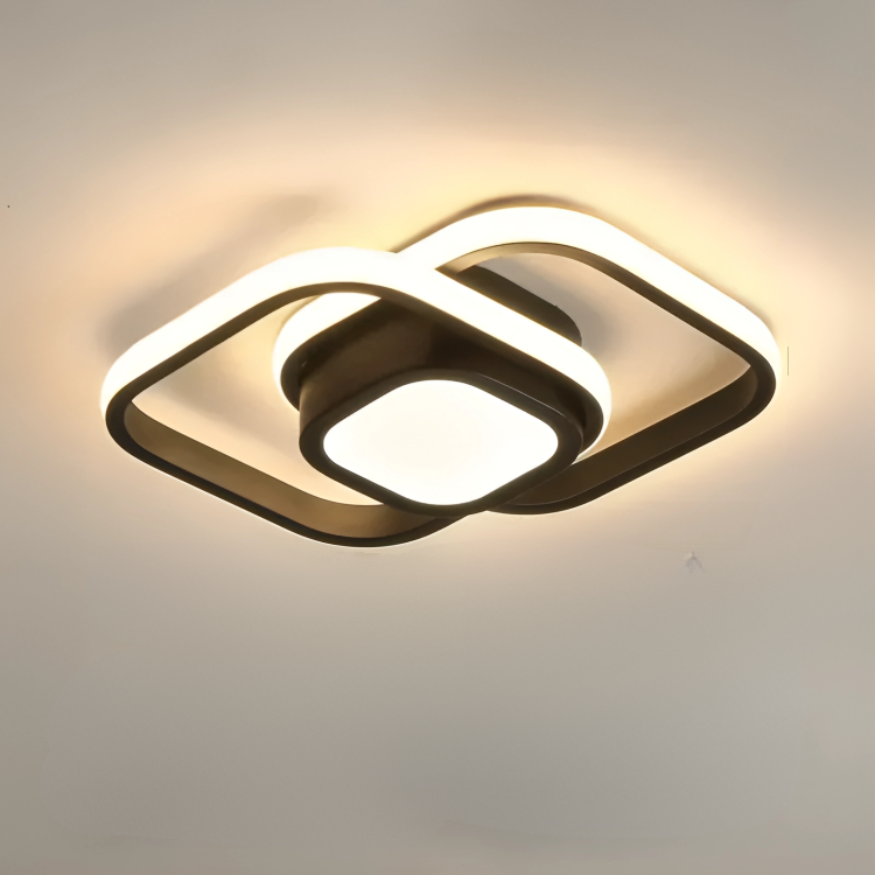 Modern LED-taklampa med Dubbelring Design 8