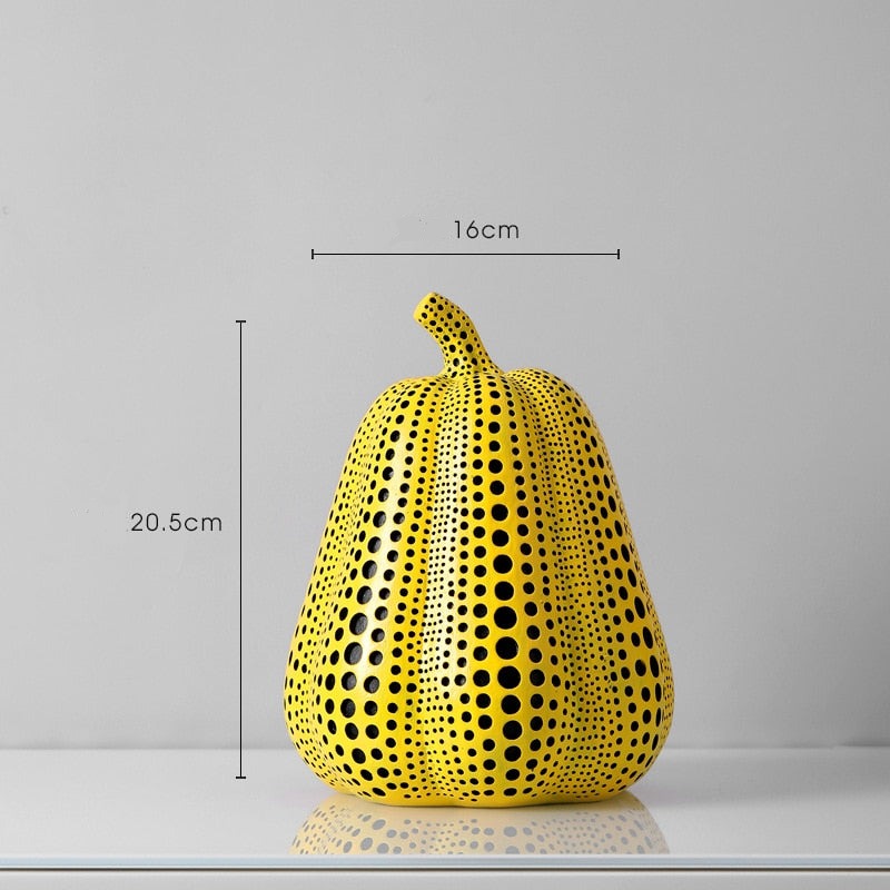 Moderna Konstskulptur Pumpa i Yayoi Kusama Stil 8