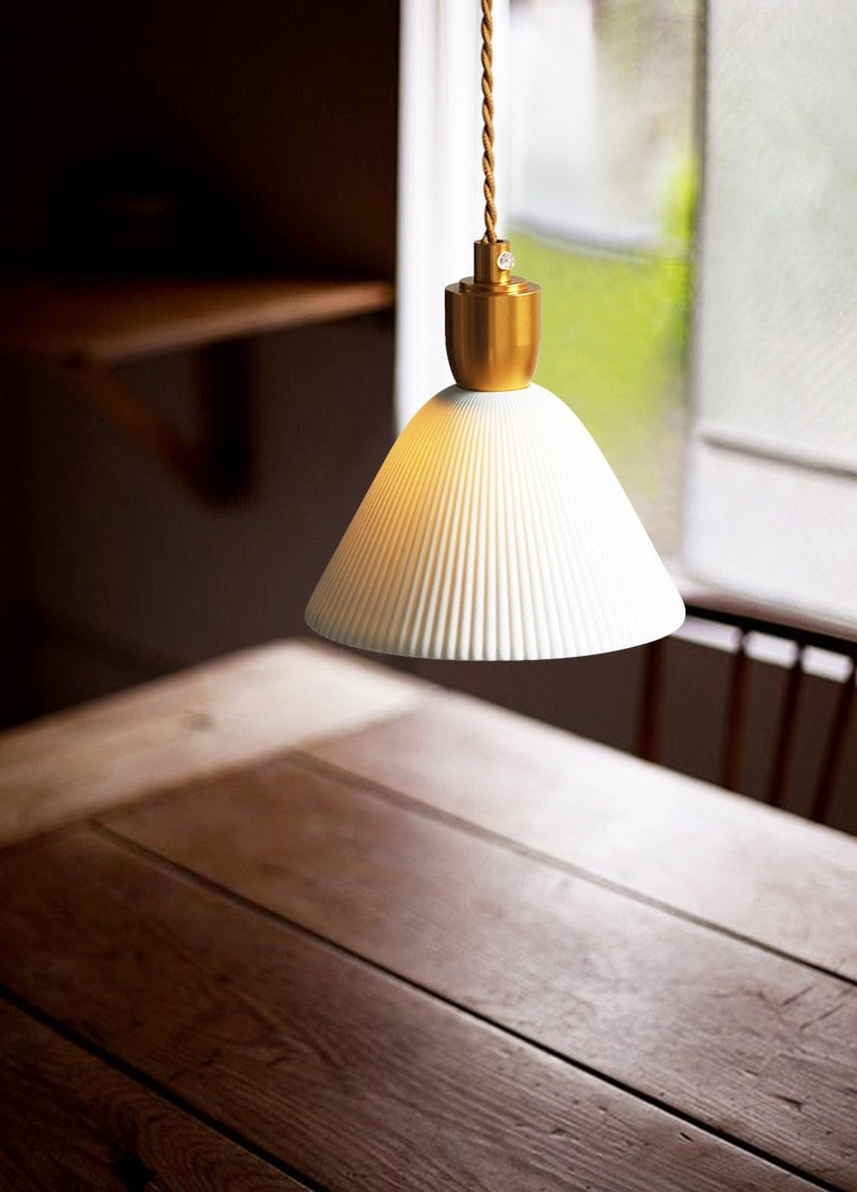 Moderna Pendellampa Kök Justerbar Hänglängd Vit Keramisk Finish 0