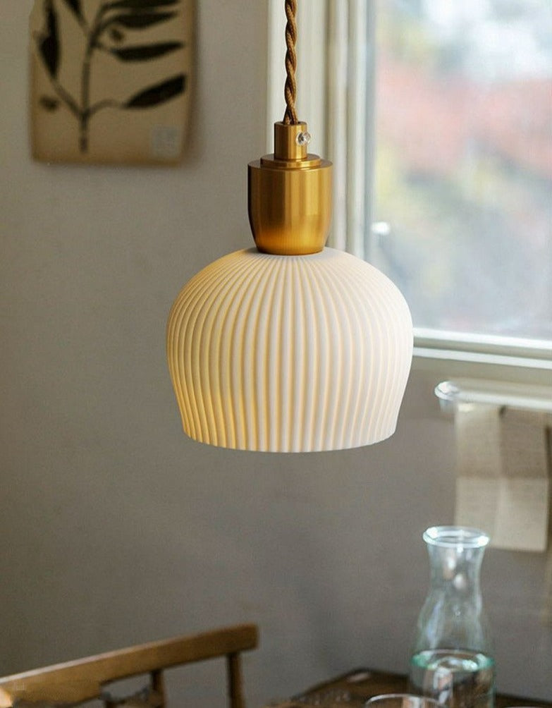 Moderna Pendellampa Kök Justerbar Hänglängd Vit Keramisk Finish 3