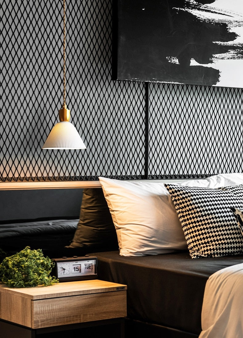 Moderna Pendellampa Kök Justerbar Hänglängd Vit Keramisk Finish 6