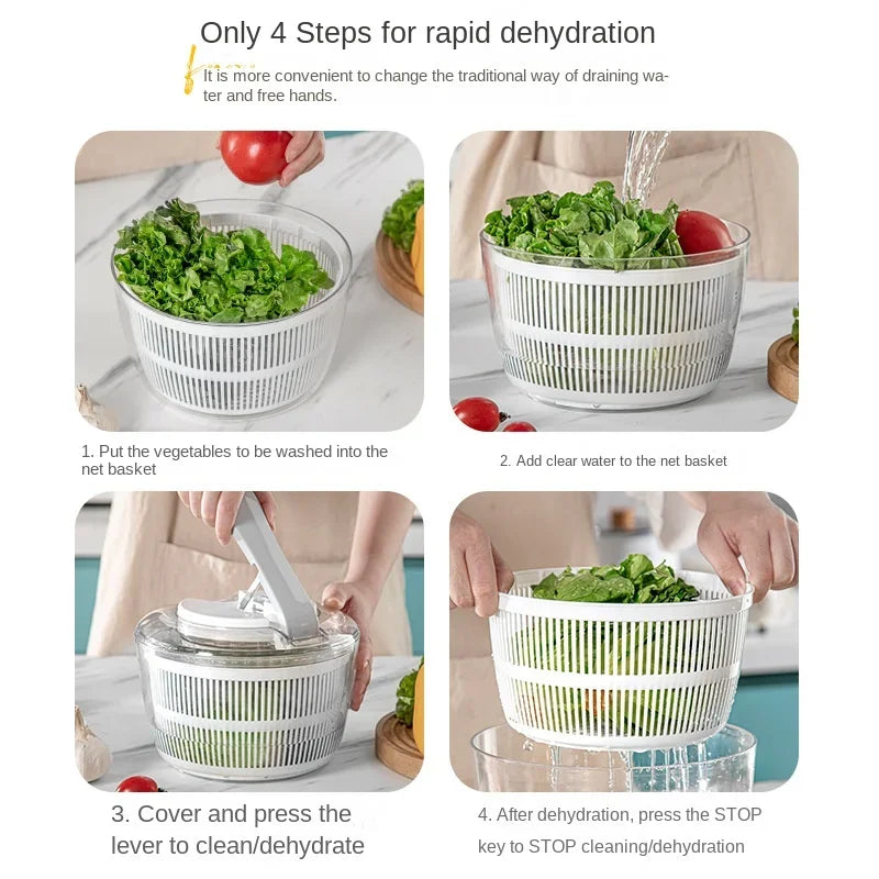 Multifunktionell Grönsakstvätt och Sallad Spinner 2