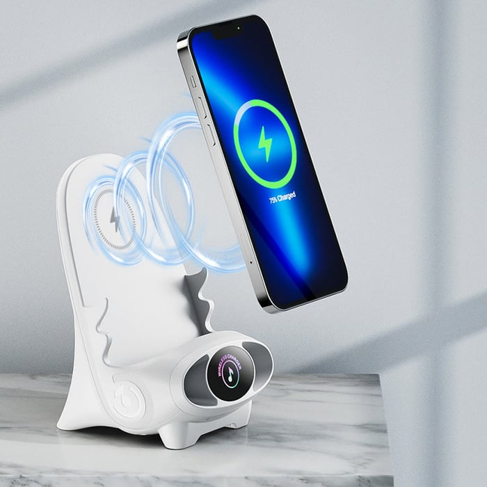 Multifunktionell Telefonhållare för Laddning och Multimedia 2