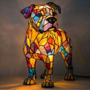 Nattlampa Barn LED Djurstaty Hundraser Dekoration 8