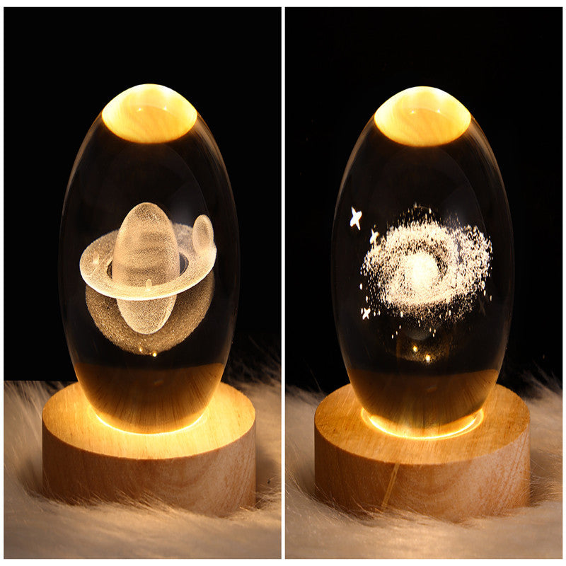 Nattlampa Stjärnhimmel 3D Galaxy Crystal Ball LED för Barn och Hem 28