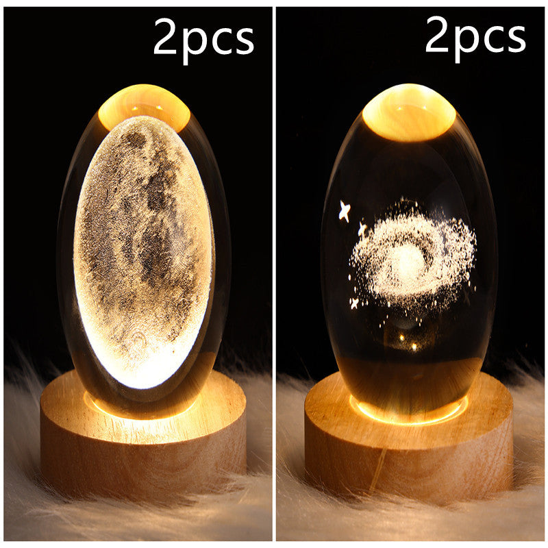 Nattlampa Stjärnhimmel 3D Galaxy Crystal Ball LED för Barn och Hem 32