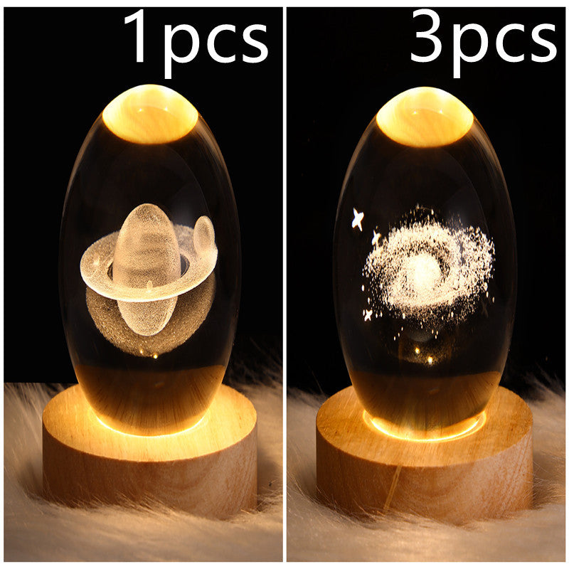 Nattlampa Stjärnhimmel 3D Galaxy Crystal Ball LED för Barn och Hem 35