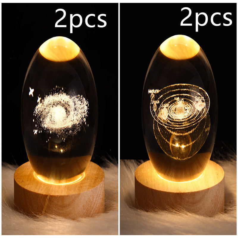 Nattlampa Stjärnhimmel 3D Galaxy Crystal Ball LED för Barn och Hem 37