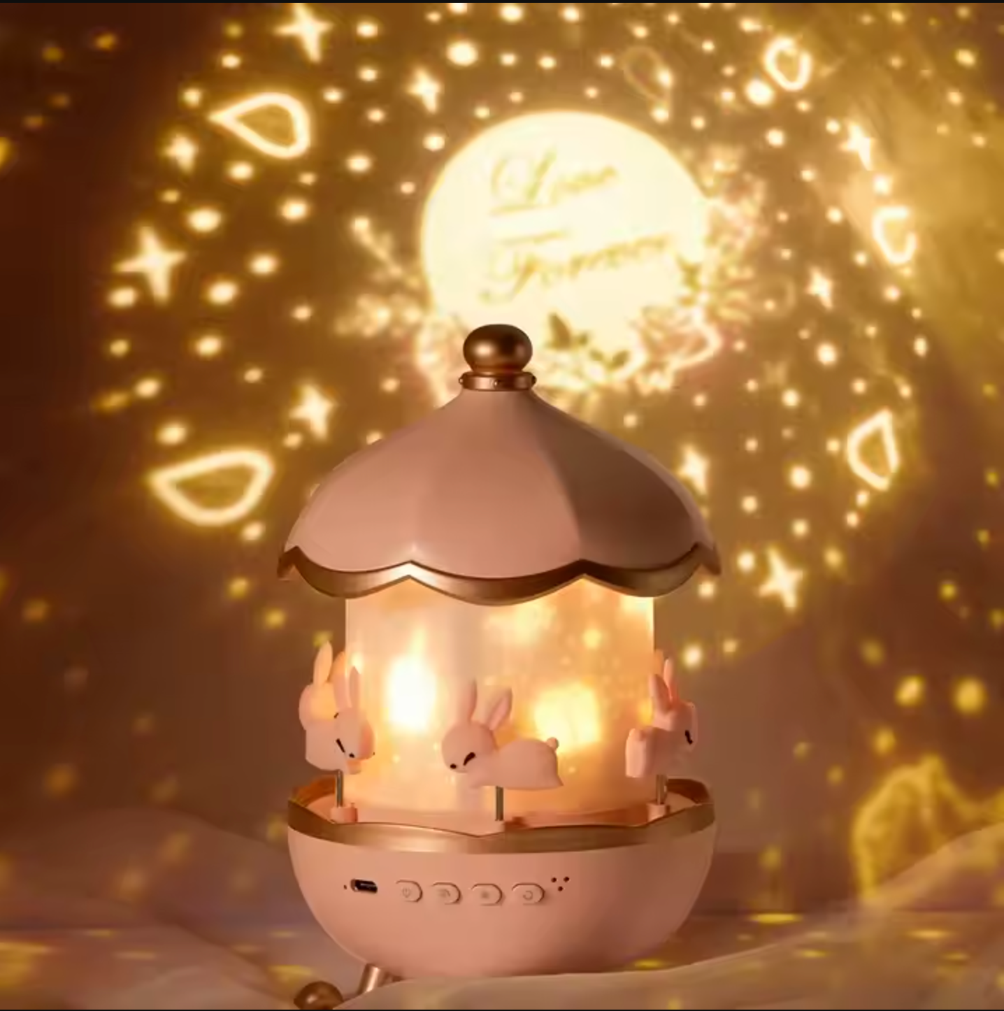 Nattlampa för Barn med Stjärnhimmel och Roterande Projektion 4