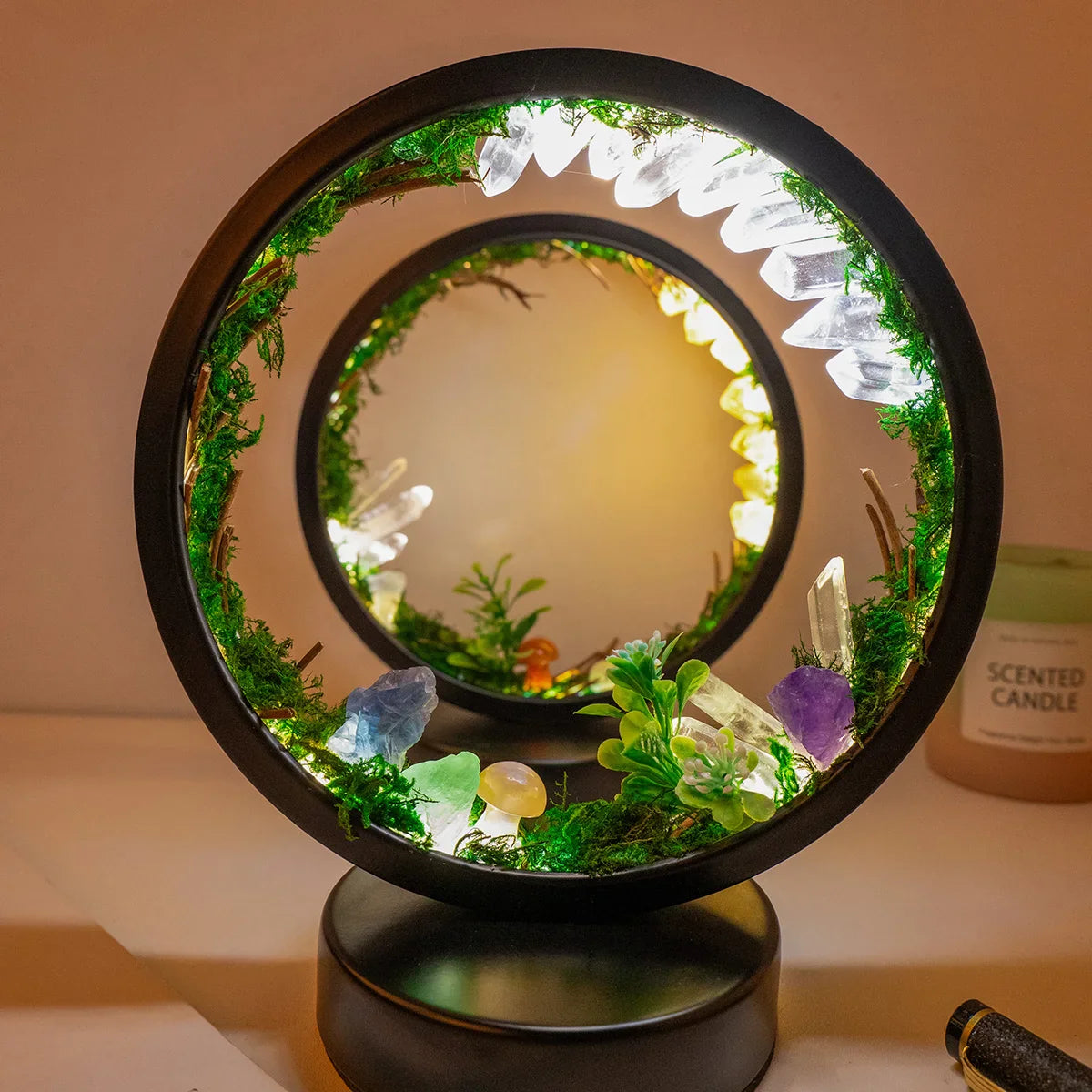 Nattlampa med Cirkulär Design och Kristaller 1