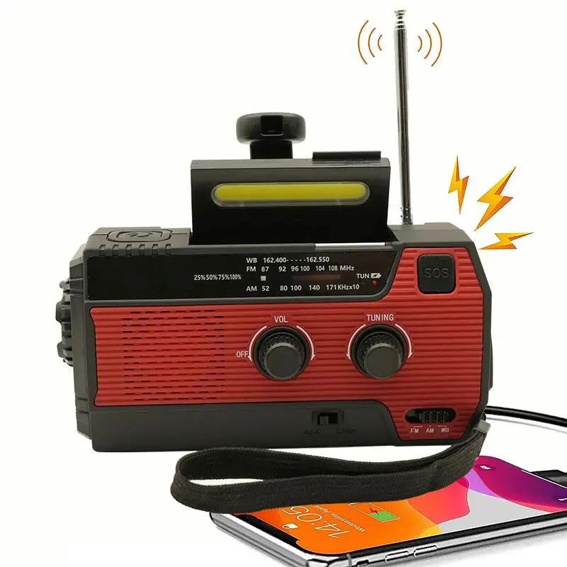Nödbatteri Radio med Solpanel och LED-lampa 9