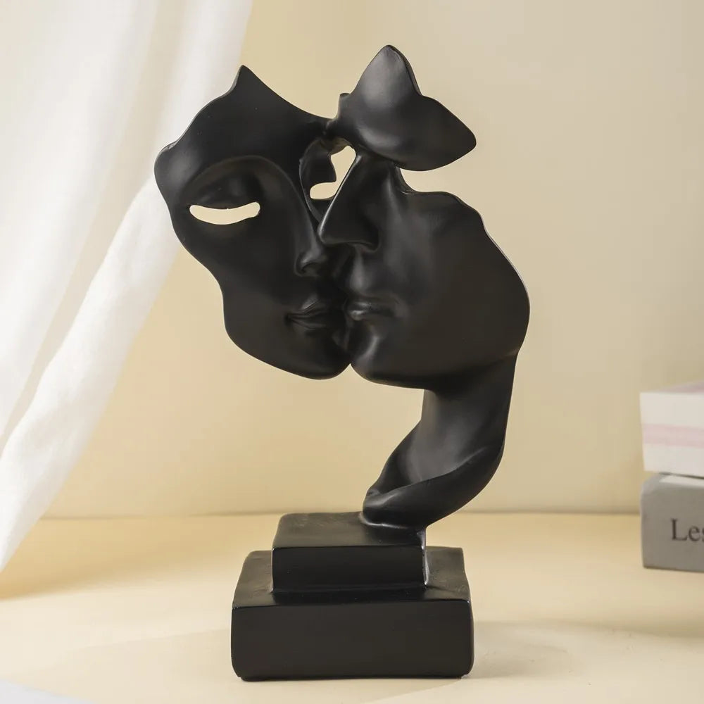 Nordisk Abstrakt Mask Staty för Heminredning 1