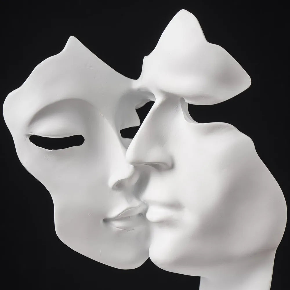 Nordisk Abstrakt Mask Staty för Heminredning 4