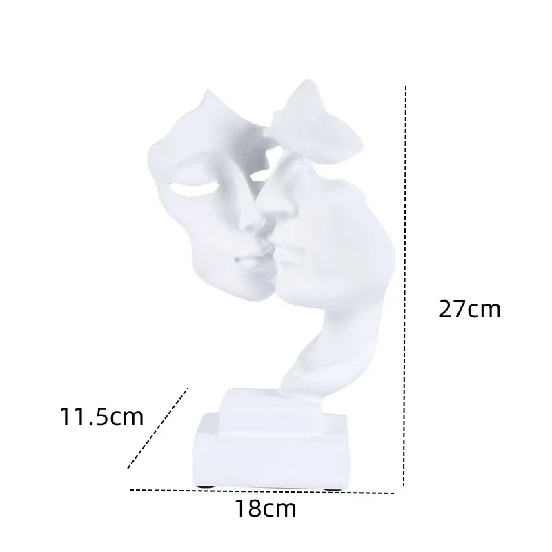 Nordisk Abstrakt Mask Staty för Heminredning 6