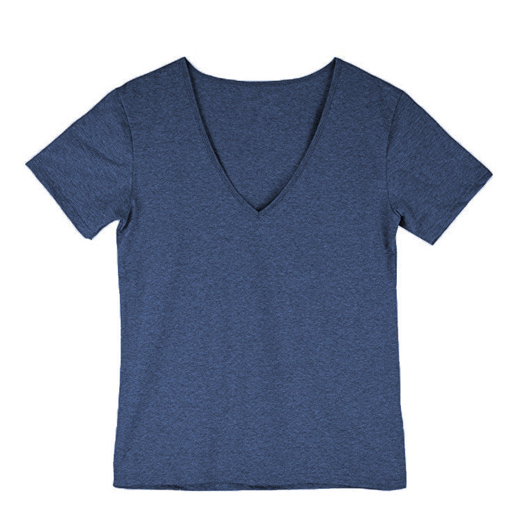 Herr-T-shirt med djup V-ringning