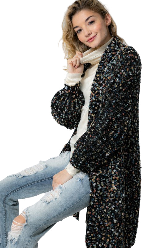 Oversized Cardigan Marled Knit för Damer 0
