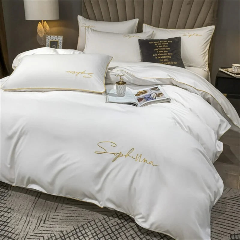 Påslakan med Broderi - Sängkläder för Elegant Sovrum 1
