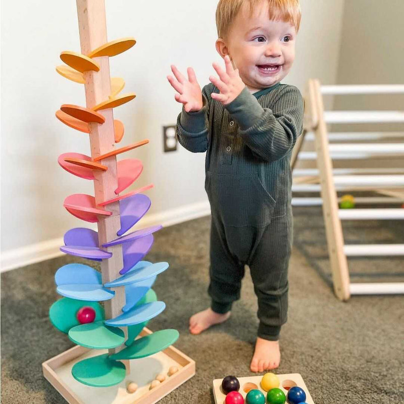 Pedagogisk Leksak Regnbåge Marble Tree För Småbarn - Stimulerande Lärande och Motoriska Färdigheter 0