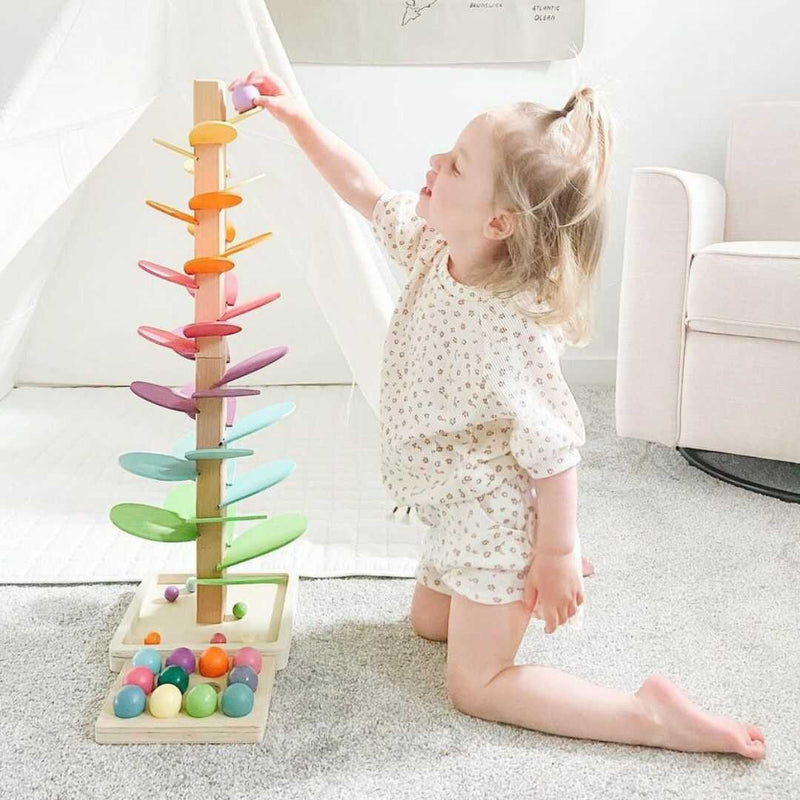 Pedagogisk Leksak Regnbåge Marble Tree För Småbarn - Stimulerande Lärande och Motoriska Färdigheter 1