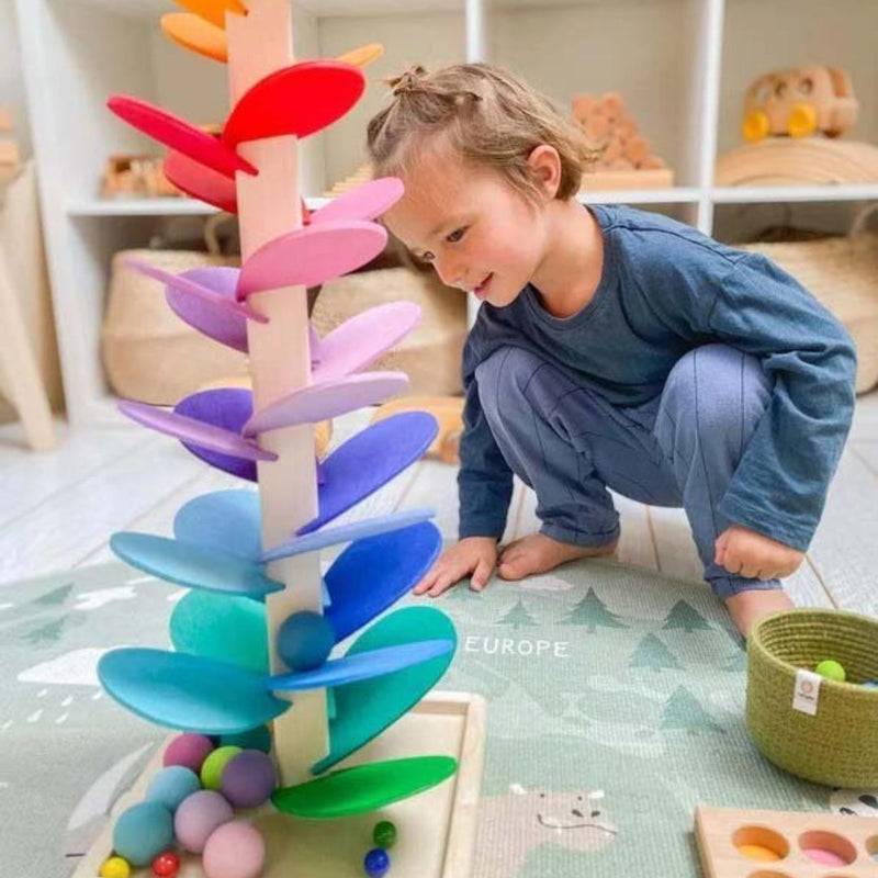Pedagogisk Leksak Regnbåge Marble Tree För Småbarn - Stimulerande Lärande och Motoriska Färdigheter 2