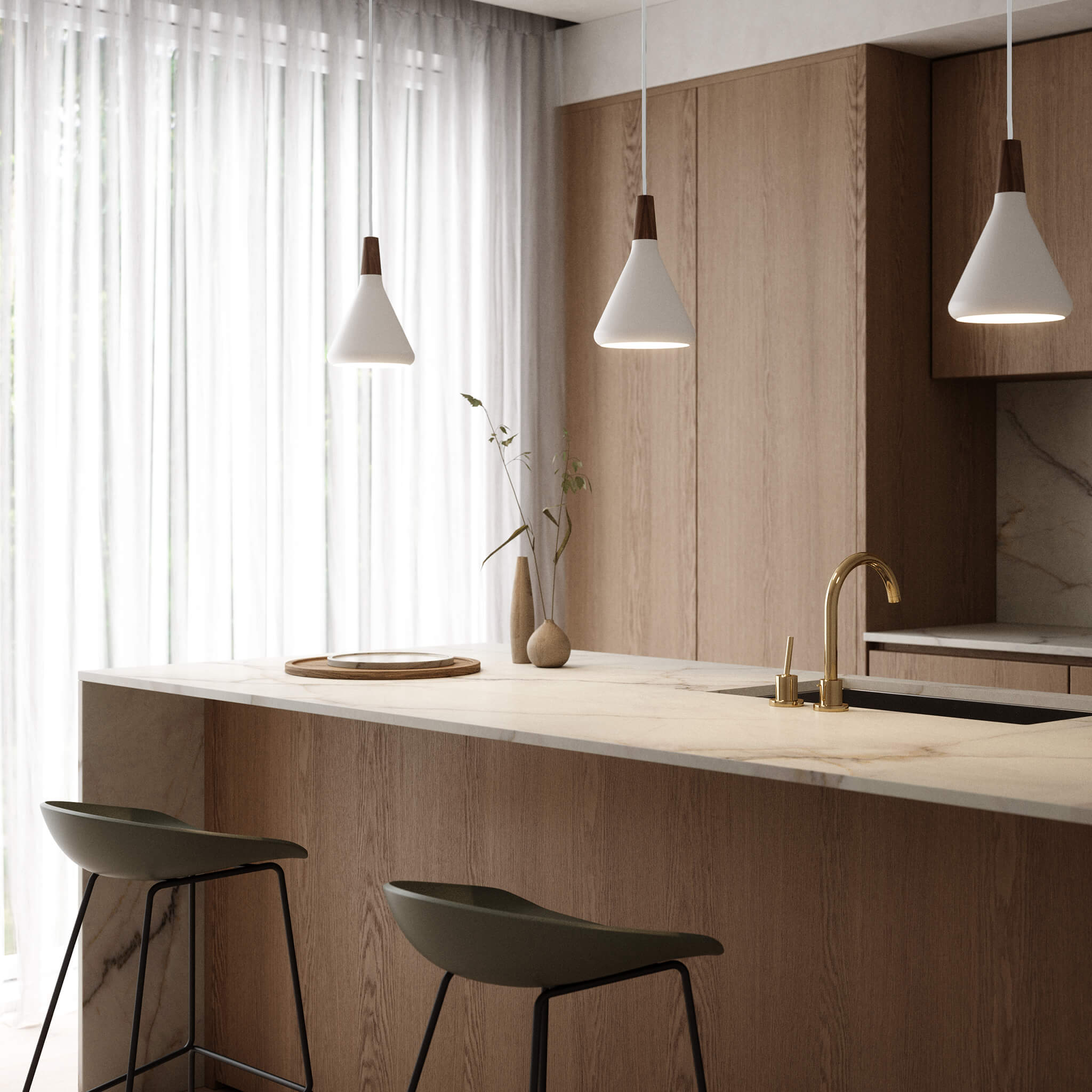 Pendellampa i Modern Konisk Design 1