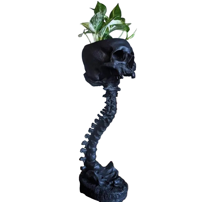 Planterare med Skalle och Ryggrad för Gotisk Inredning 2