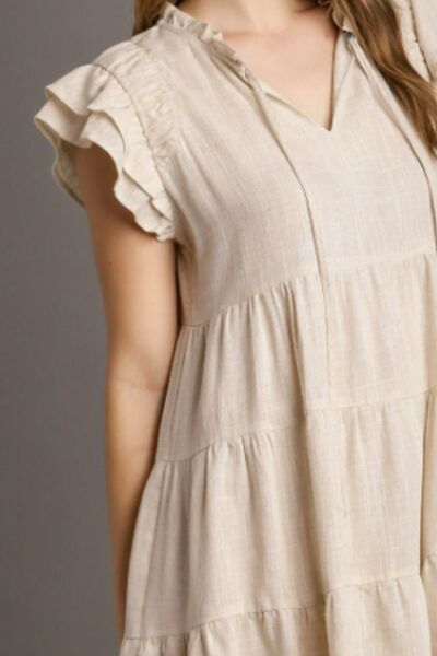 Plus Size A-Line Mini Klänning Linne Med Lager 2