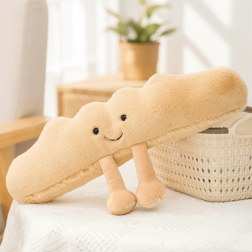 Plyschleksak Bröddesign Croissant Toast För Barn Och Vuxna 3