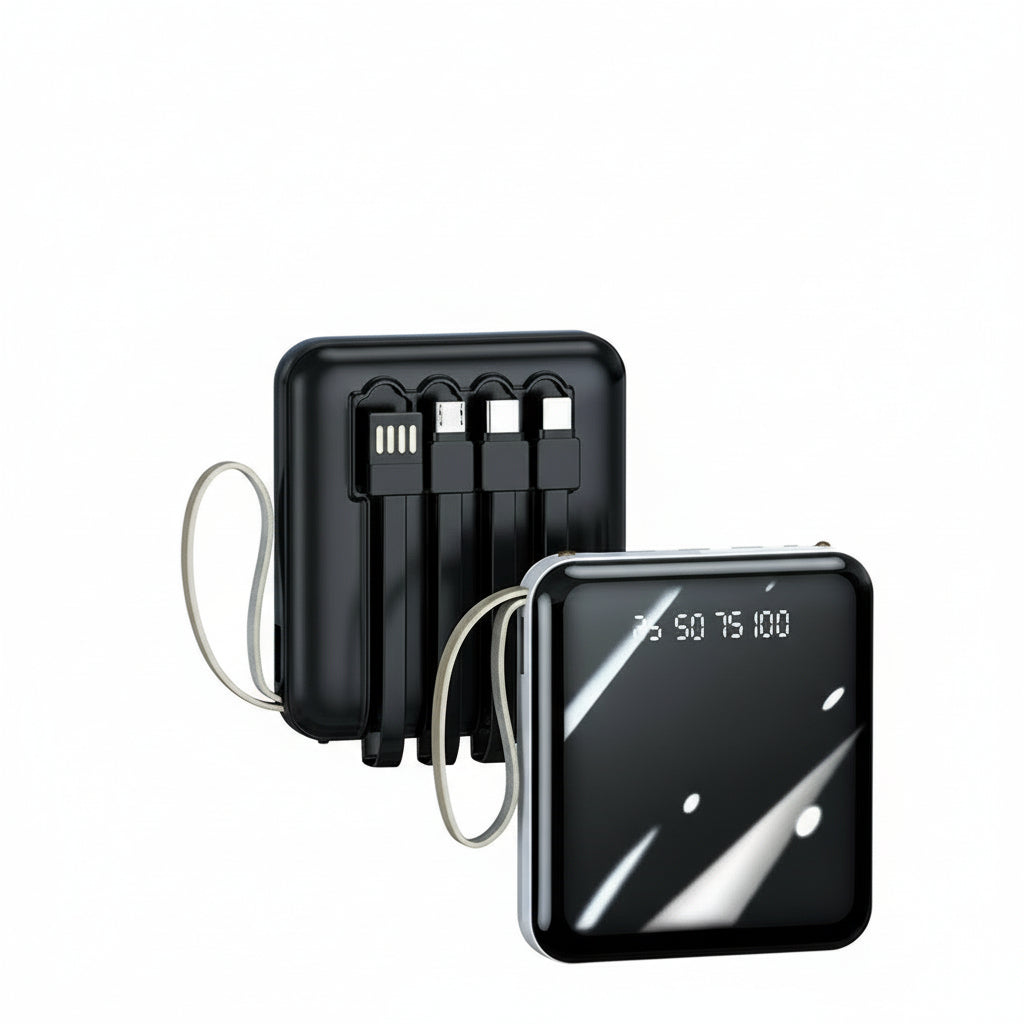 Powerbank 20000mAh med integrerade kablar 1