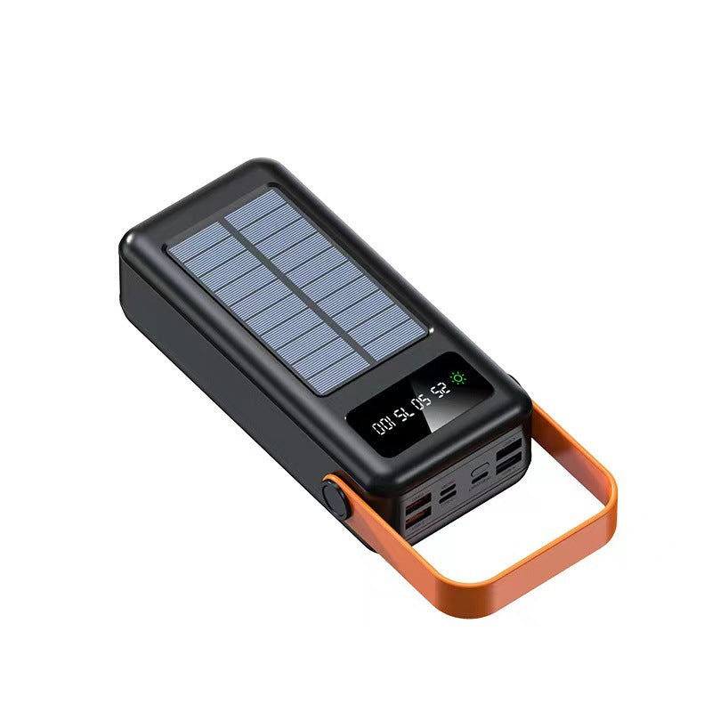 Powerbank med solenergi och integrerade laddkablar för utomhusbruk 1