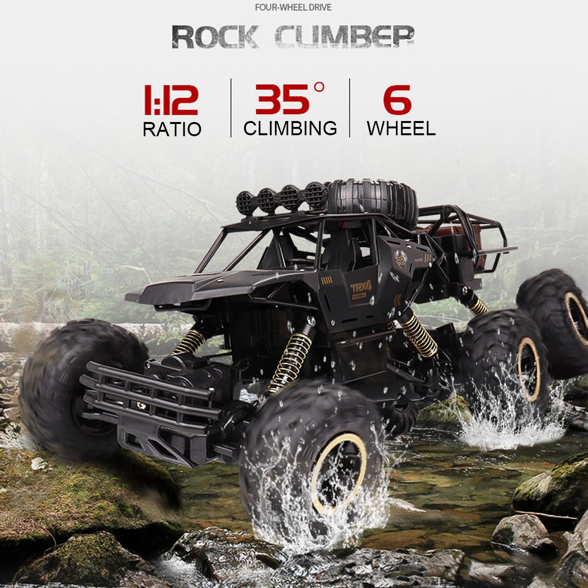 RC Monstertruck 6WD Offroad med LED-ljus 7