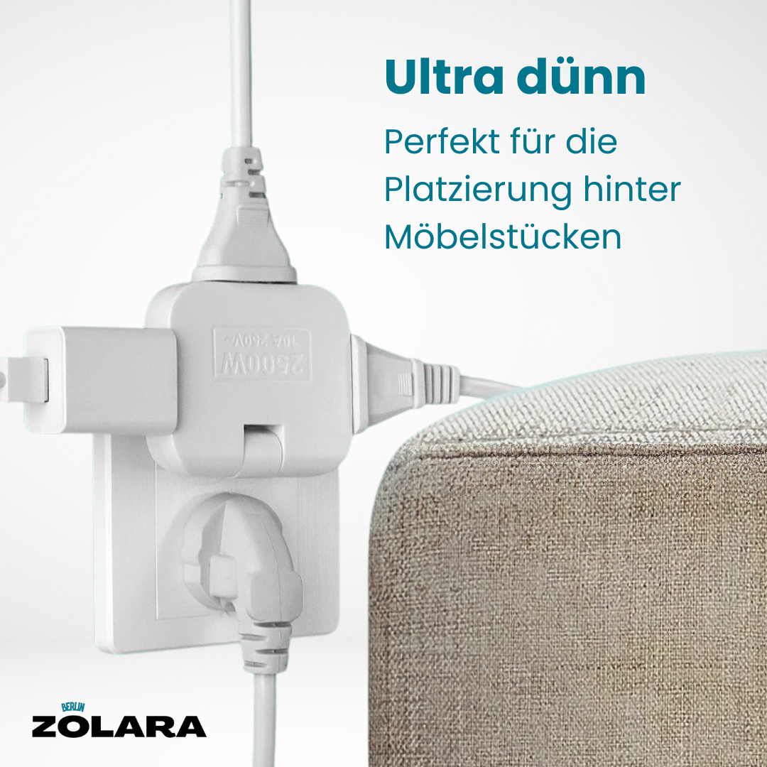 Roterbar EU-kontaktadapter med Flera Uttag 1