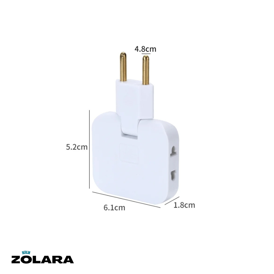 Roterbar EU-kontaktadapter med Flera Uttag 3