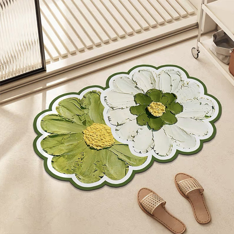 Rund Badrumsmatta med Blommönster för Känsla av Komfort och Stil 0