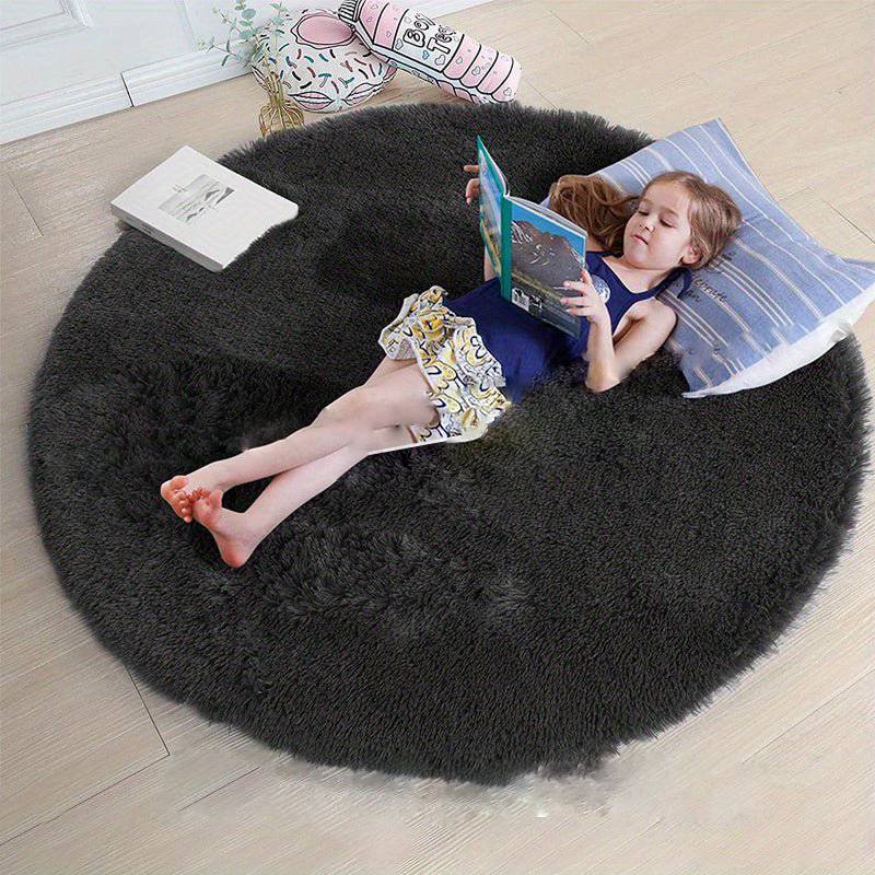 Rund Matta Fluffig för Hemmet - Mysig och Halkfri Design, Tvättbar 160 cm 12
