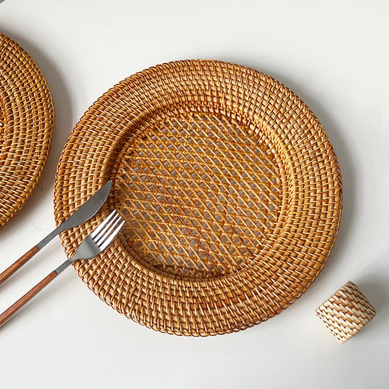 Rund Serveringsfat För Damer Med Handvävd Design 33 cm 1