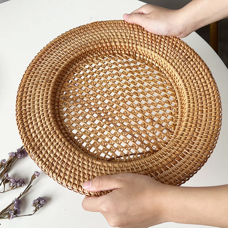 Rund Serveringsfat För Damer Med Handvävd Design 33 cm 3