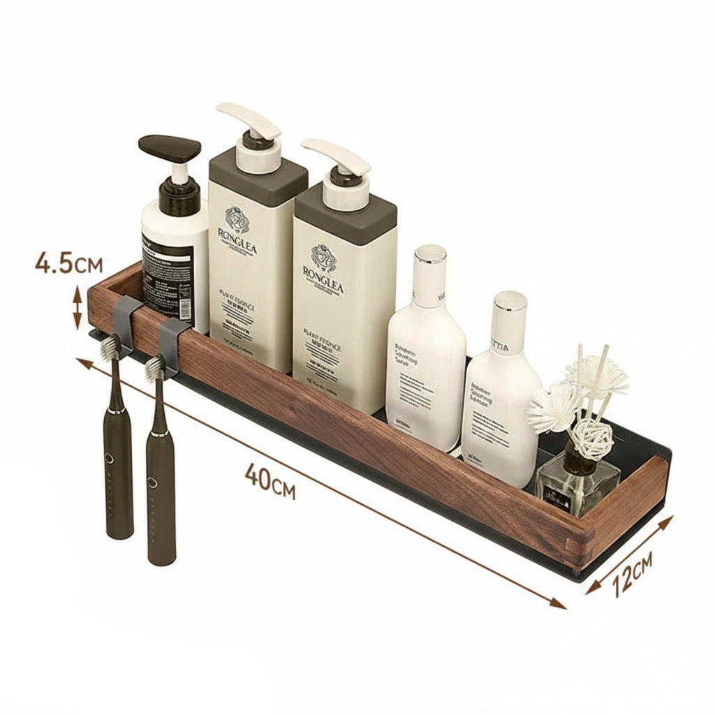 Rustik Vägghylla För Heminredning Med Metallram 1