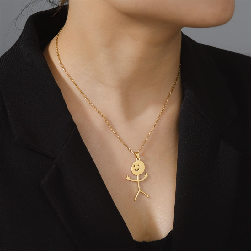 Roligt stickman-halsband