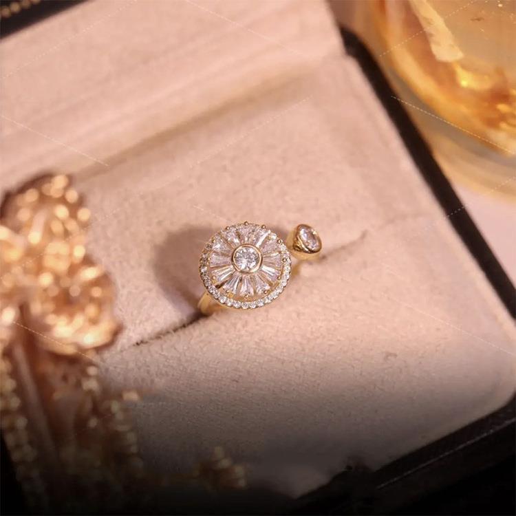 Kristall snurrande mode ring