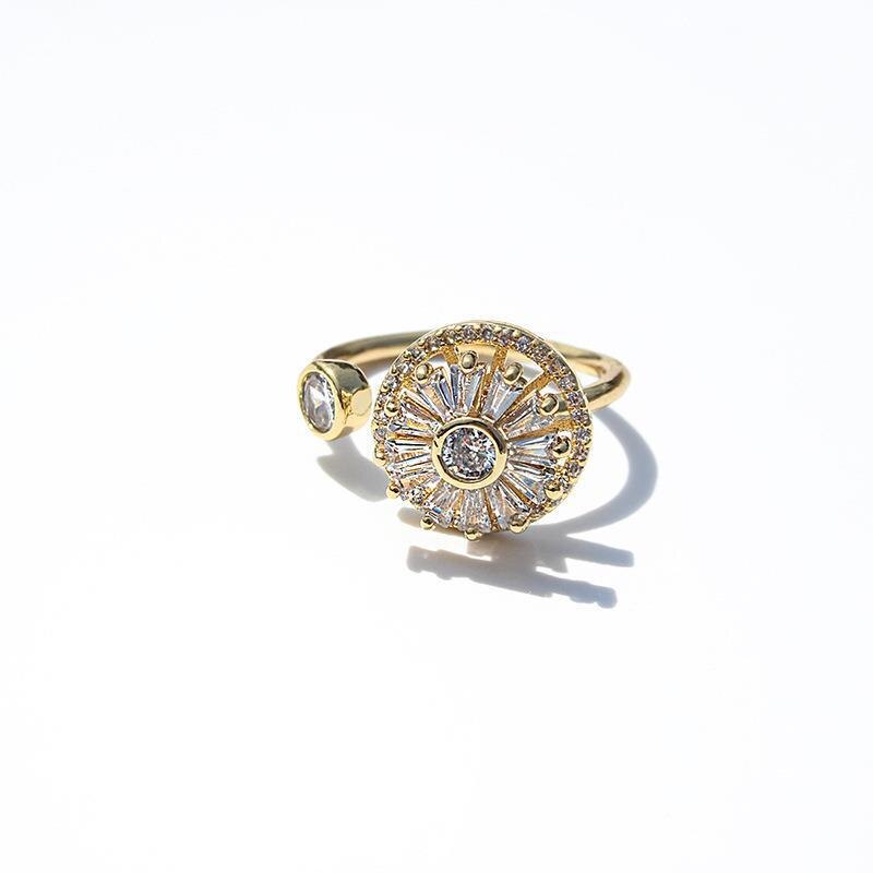 Kristall snurrande mode ring
